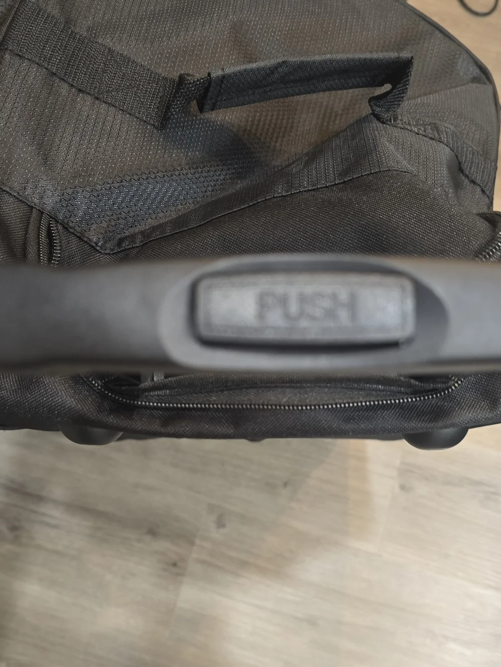 True Religion Logo Travel Rolling Duffel Bag- Black